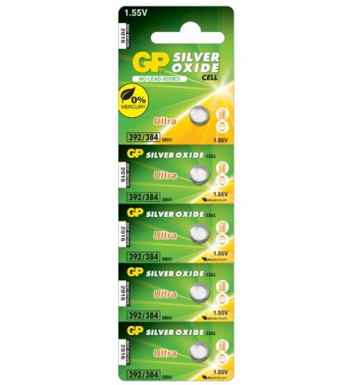 GP Batteries GPPBS392E001 Silver Oxide 1.55V Watch Battery Carded 5